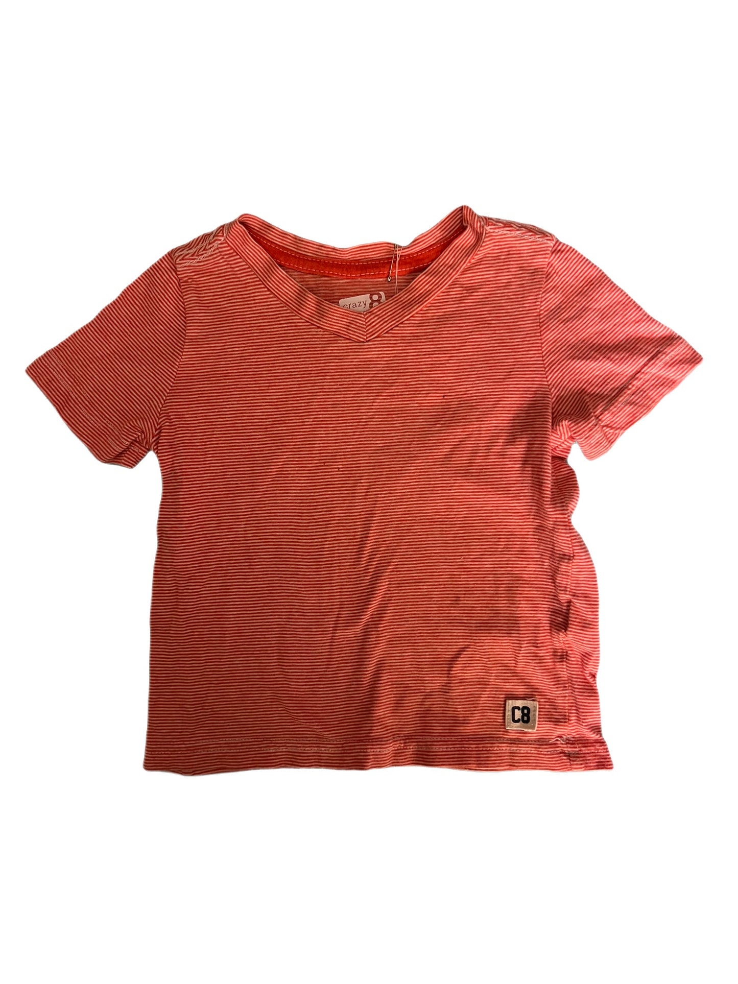 Orange and white striped t-shirt, 12-18 months