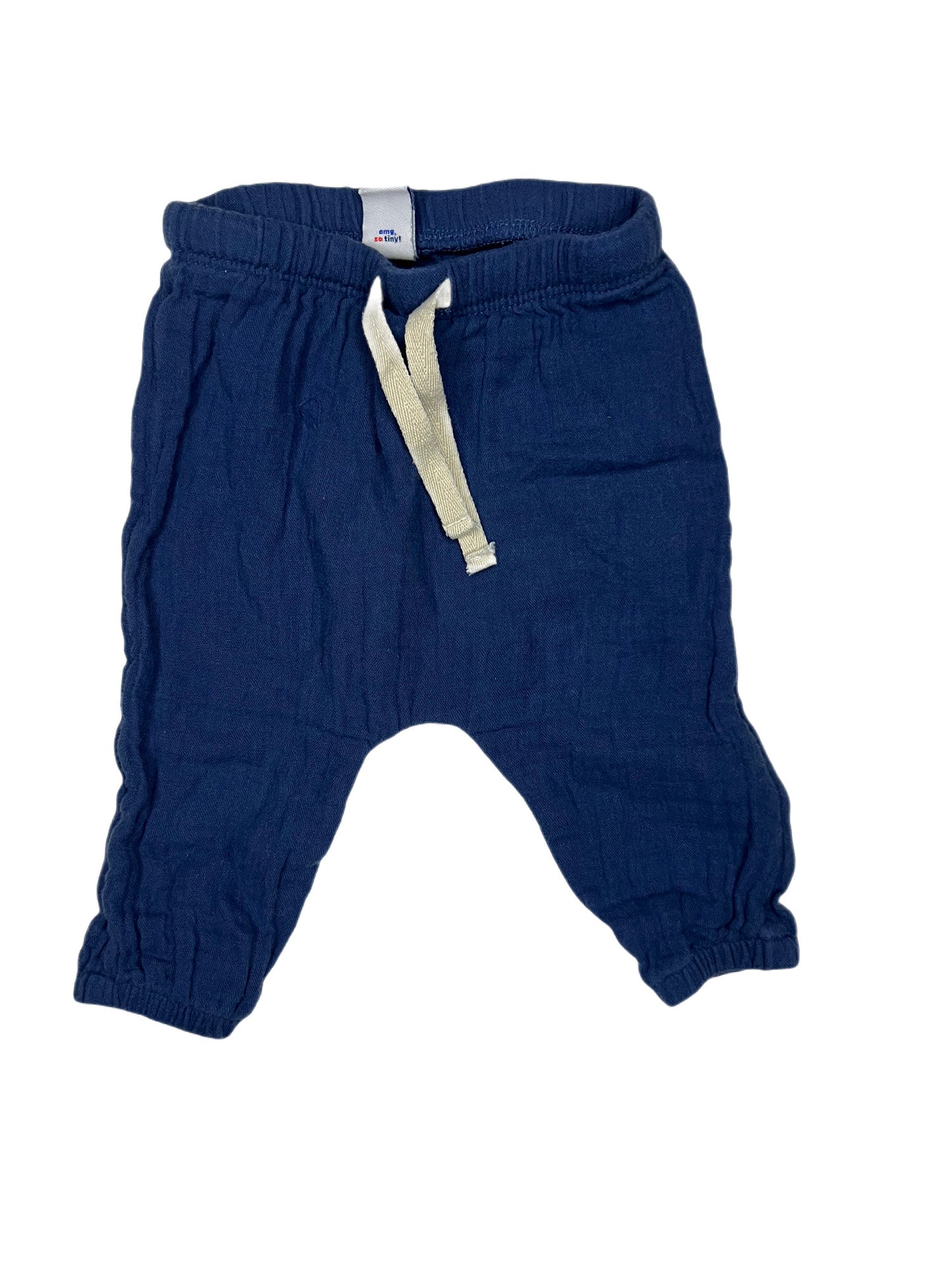 Blue linen pant, 3-6 months