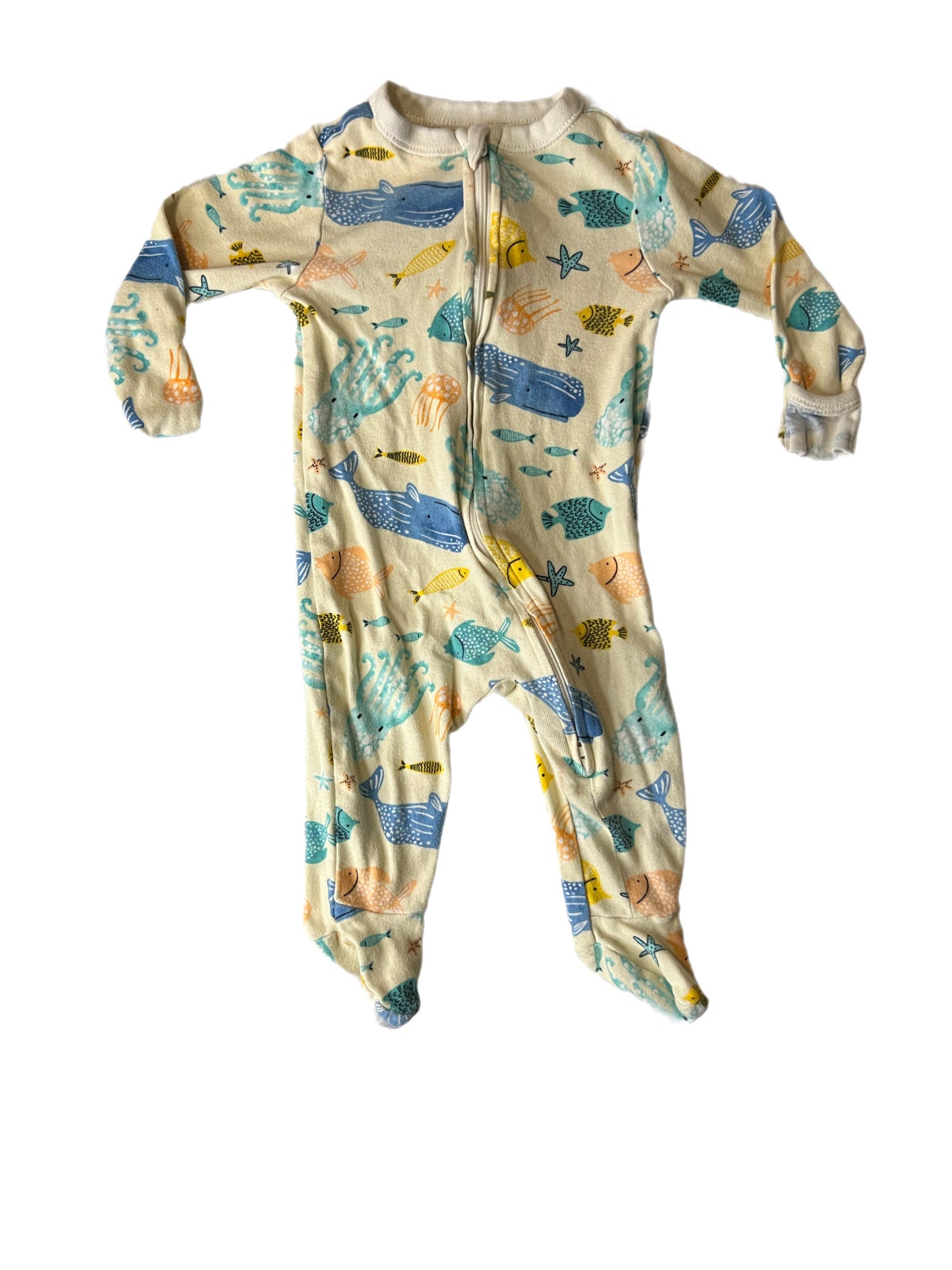 Tan ocean animals sleeper, 3-6 months