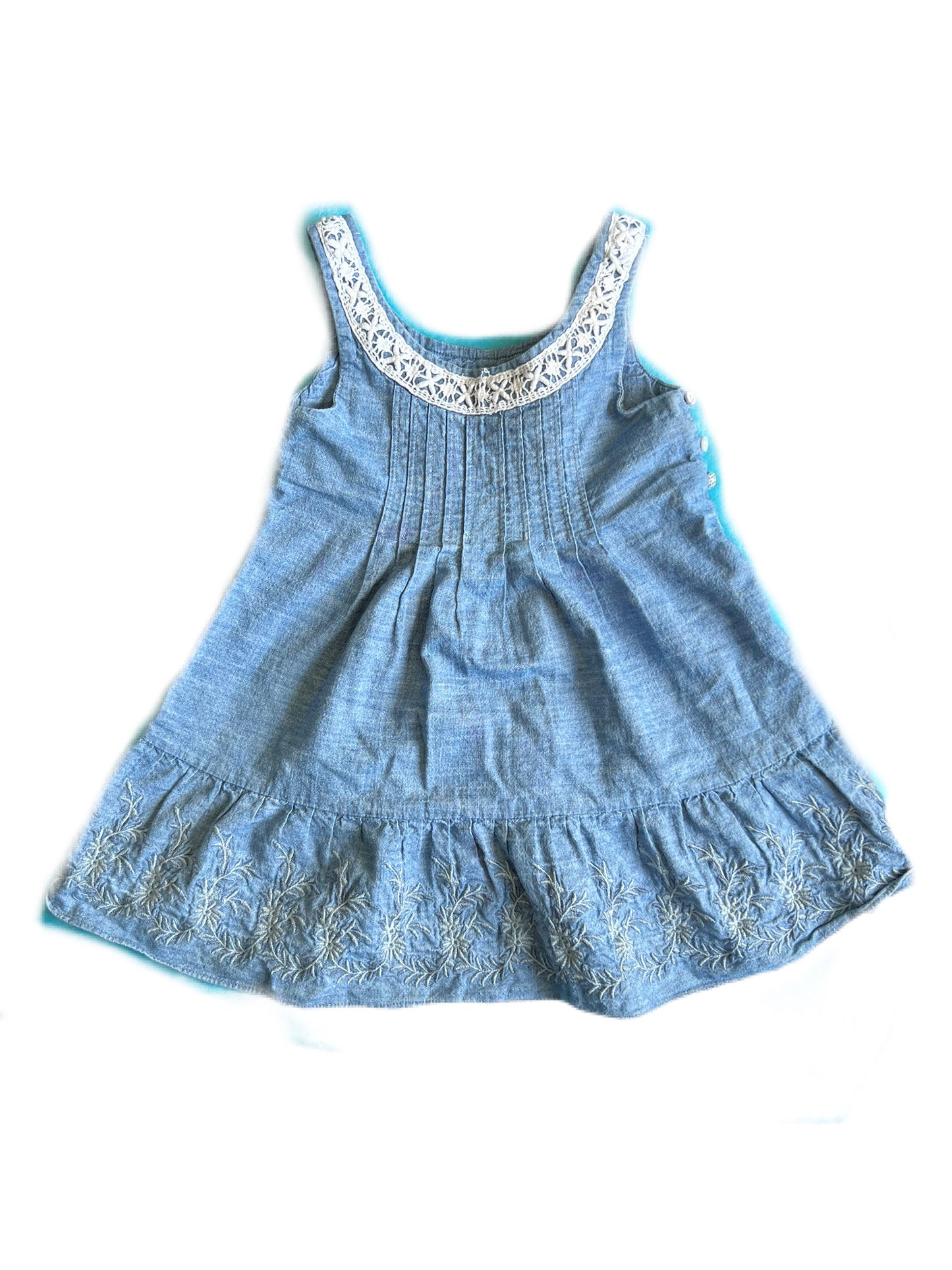 Denim & white lace dress, 2T