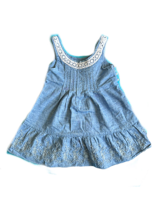 Denim & white lace dress, 2T