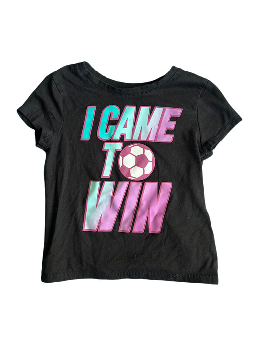 Black “I came to win” t-shirt, 2T