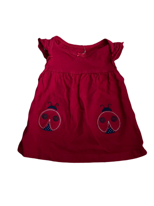 Red Ladybug blouse, 6/9 months