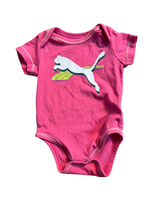 Pink PUMA onesie, 3-6 months