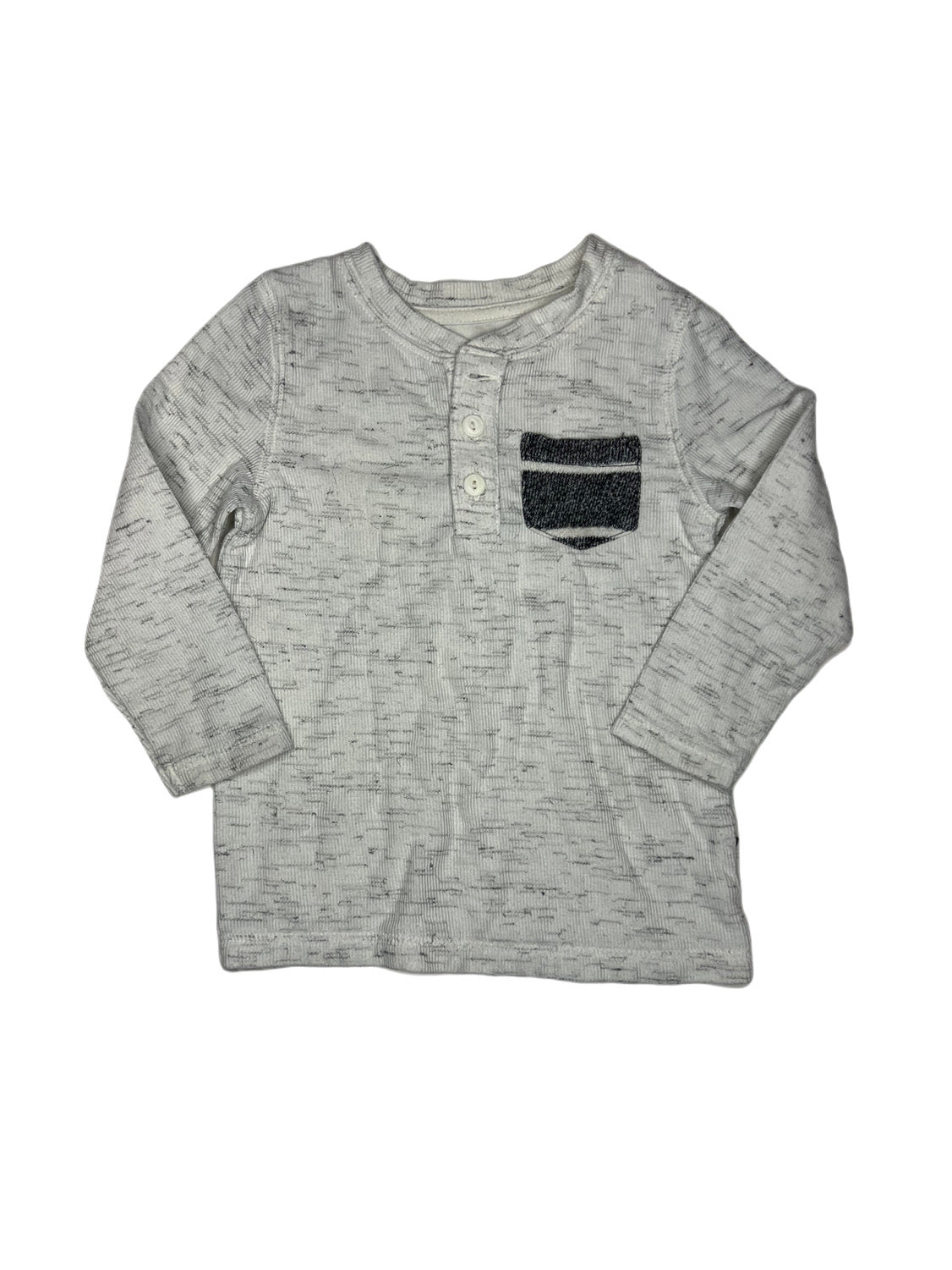 White and gray heathered shirt, 3T