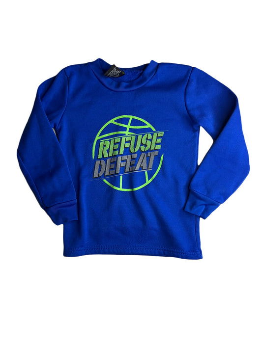 Blue refuse defeat crewneck, 5/6