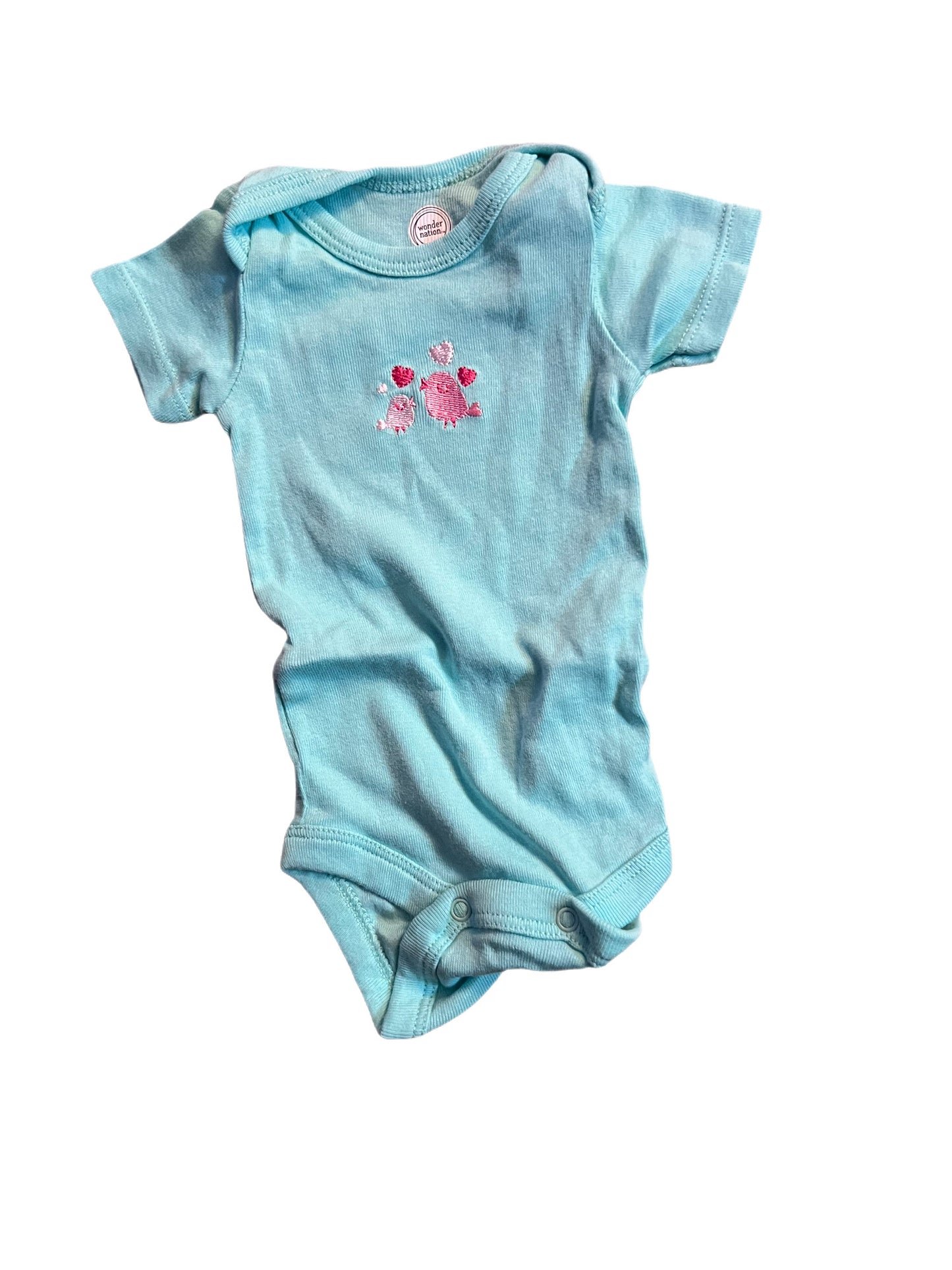 Blue birdies onesie, 0-3 months