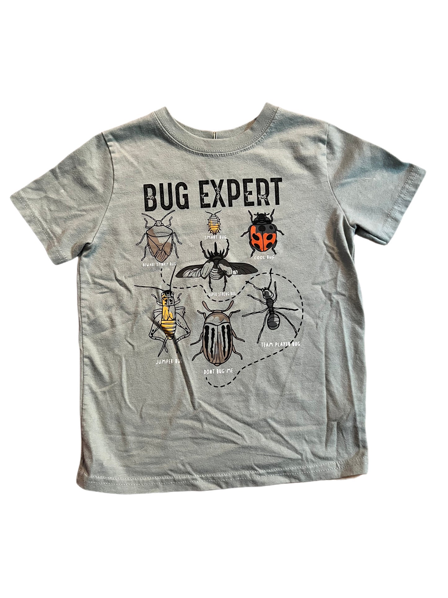 Green “bug expert” t-shirt, 3T