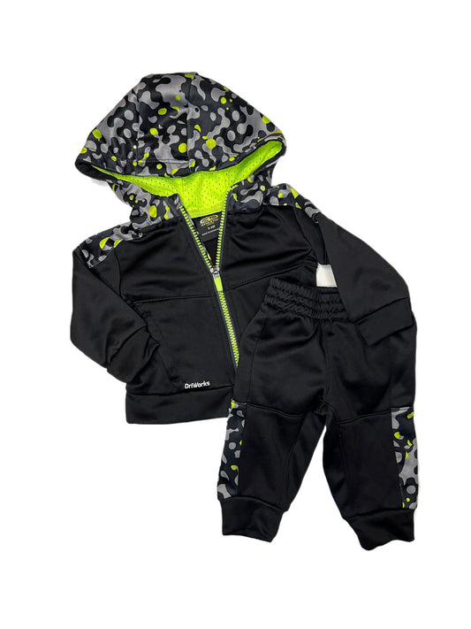 Black and green athletic set, 3-6 months