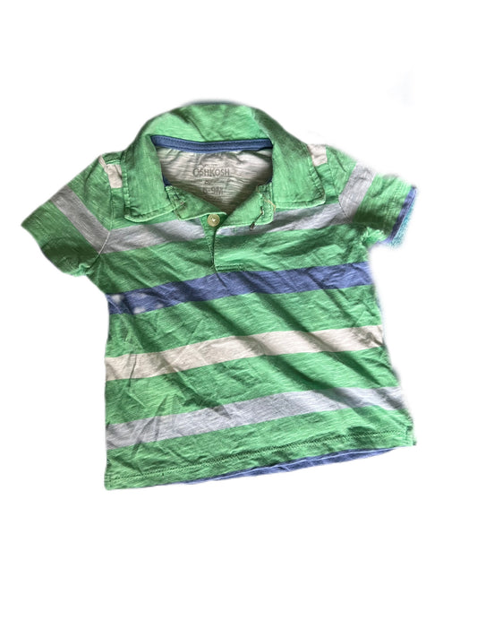 Green, blue, and white t-shirt, 6-9 months