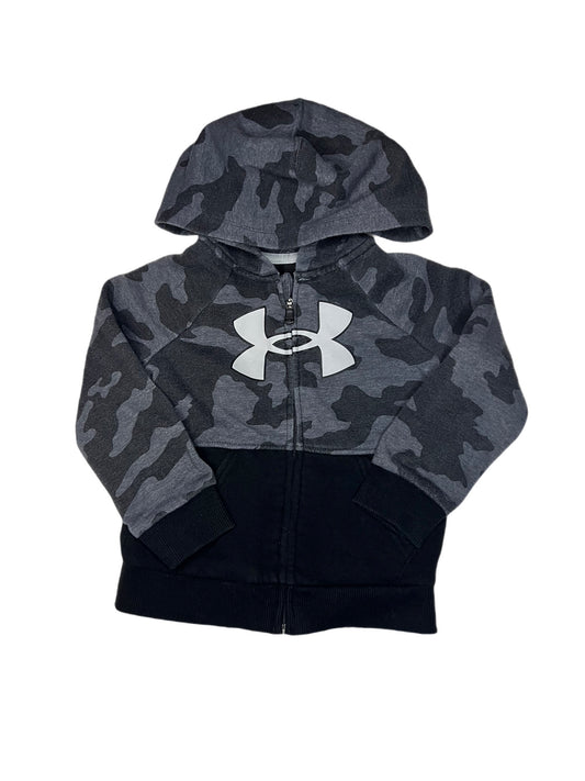 Black and gray camo zip hoodie, 24 months