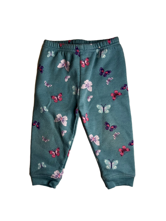 Blue butterfly sweatpants, 12 months