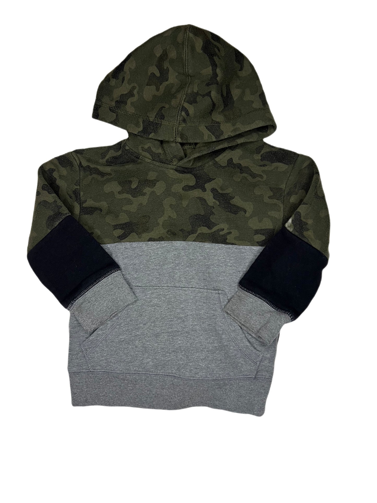 Camo and gray hoodie, 2T