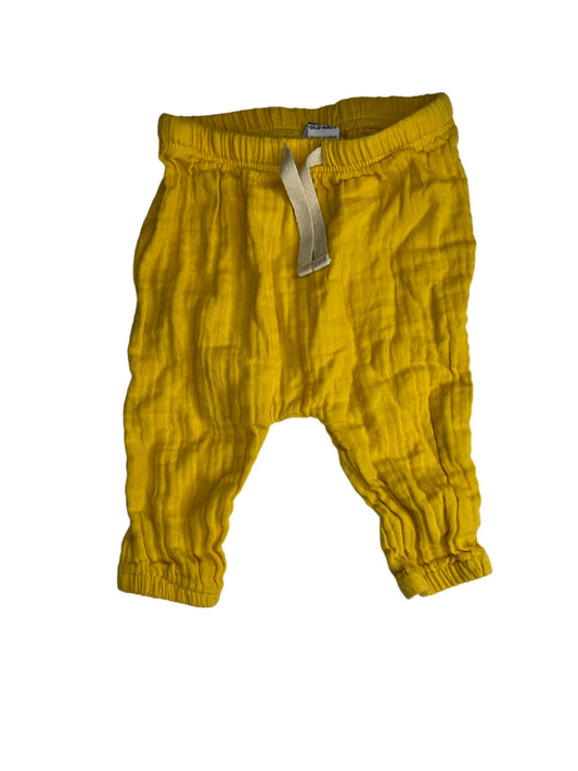 Yellow linen pant, 3-6 months