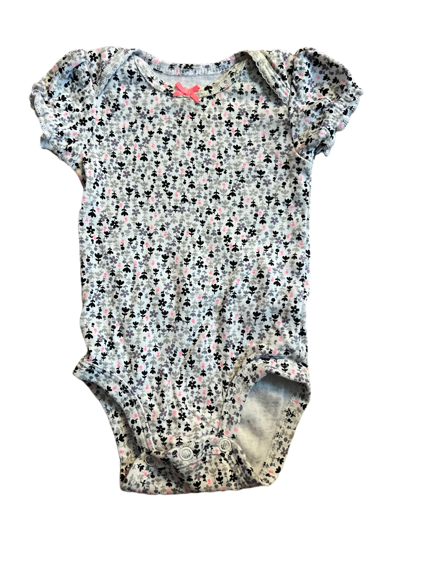 White floral onesie, 0-3 months