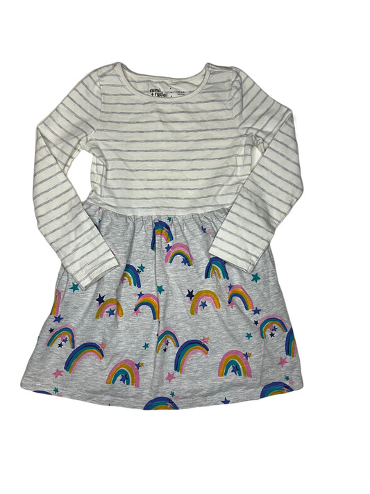 Gray and white rainbow dress, 4/5