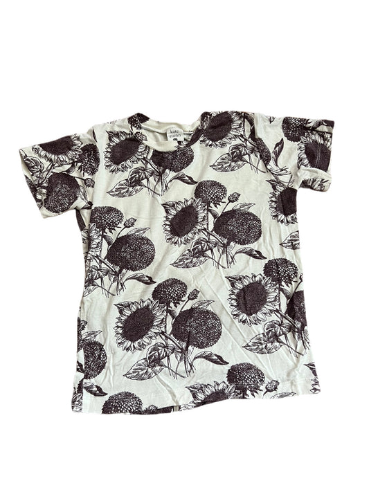 White and purple sunflower t-shirt, 4T