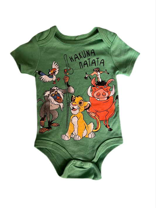 Green Lion King onesie, 0-3 months