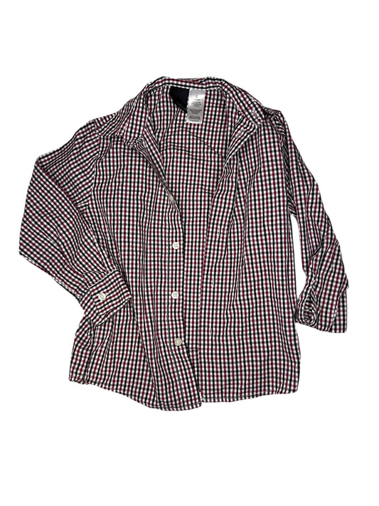 Black and red checkered button up, 6