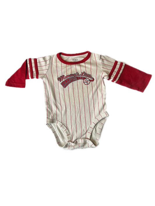 White and red “mommy’s all star” onesie, 3 months