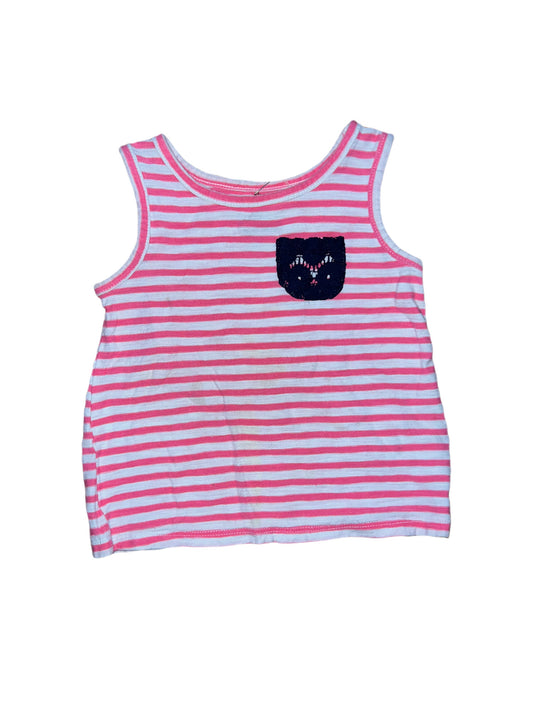 Pink and white striped tank, 12 months