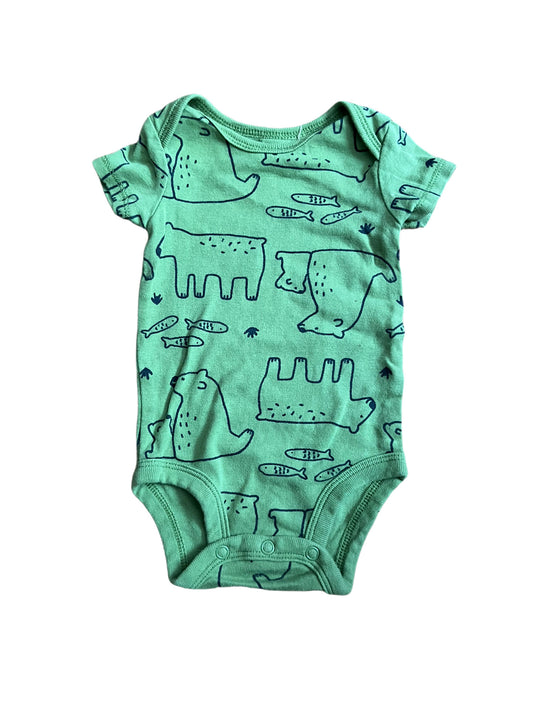 Green bears onesie, 3 month