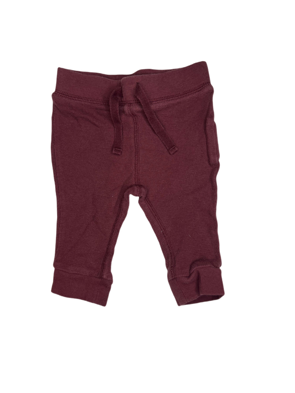 Maroon thermal pant, 3-6 months