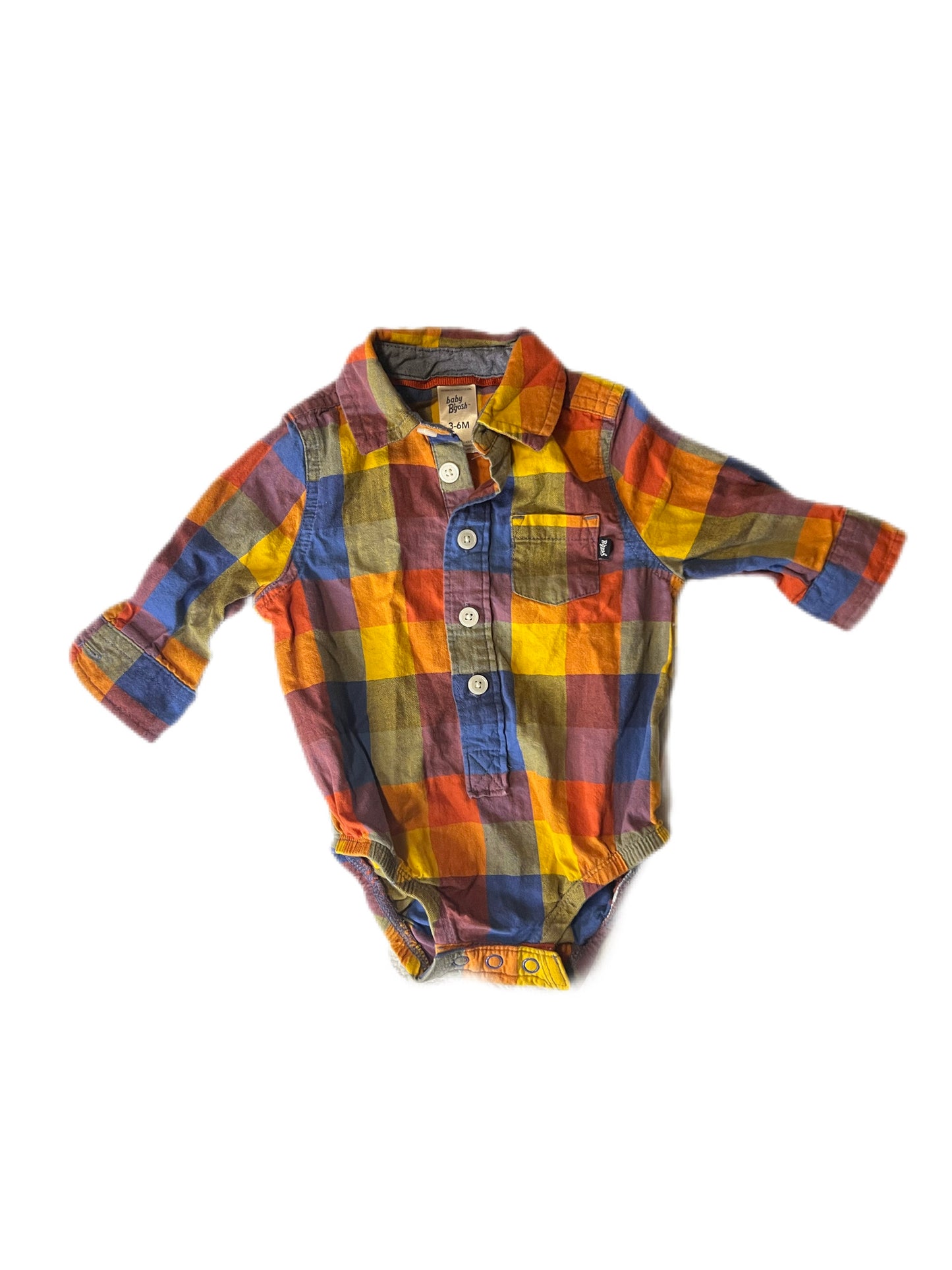 Multi plaid onesie, 3-6 months