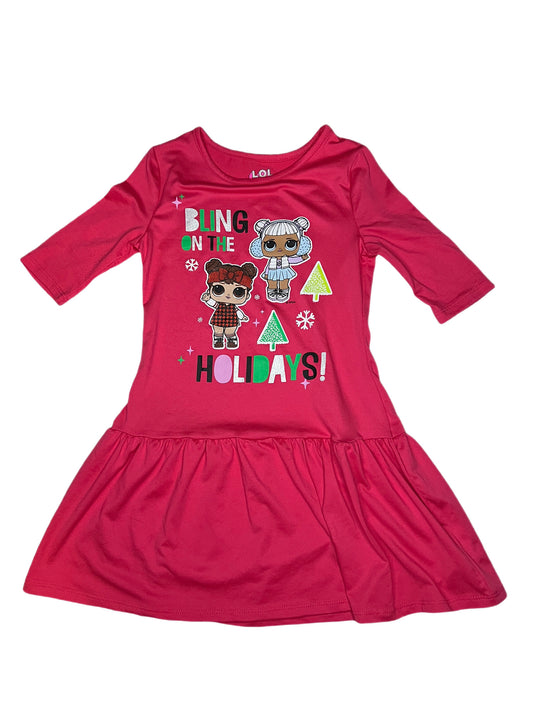 Red LOL doll holiday dress, 6/6x