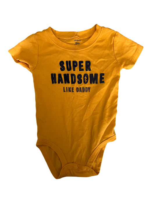 “Super handsome like daddy” yellow onesie, 18 months