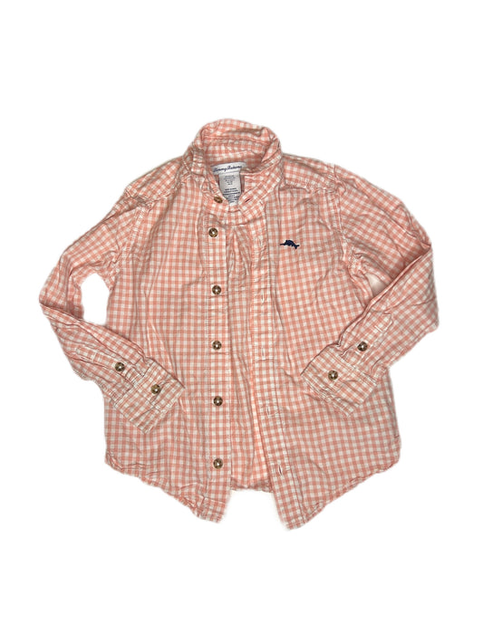 Pink and white checkers button up shirt, 5/6