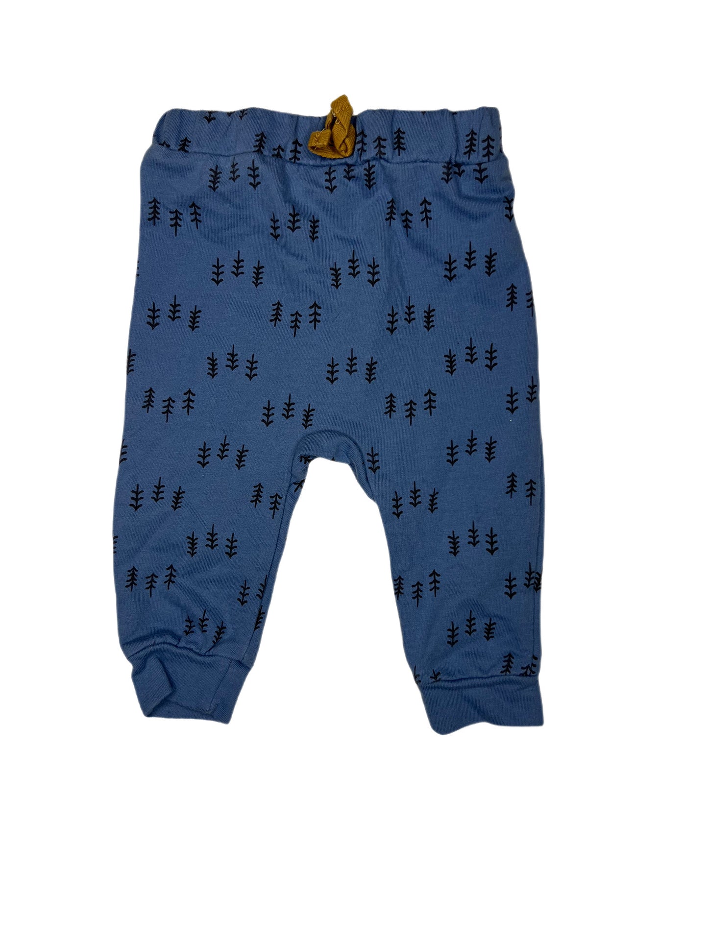 Blue tree patterned pants, 3-6 months