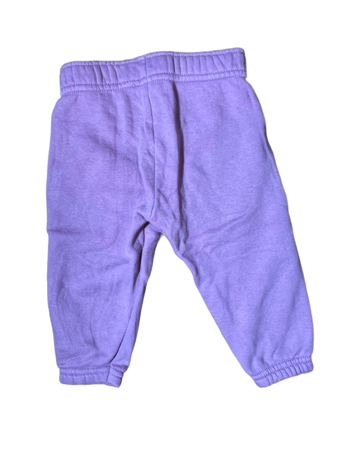 Purple sweatpants, 6-9 months