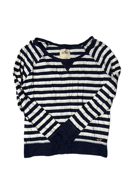 Blue and white striped long sleeve, Medium