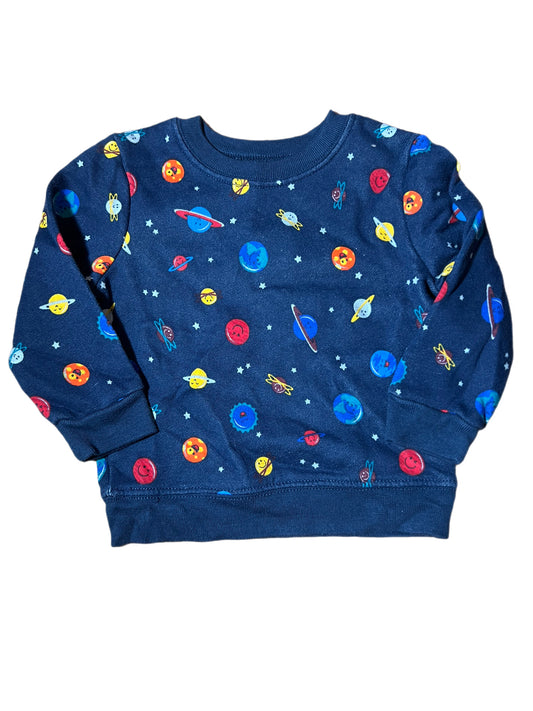 Blue space crewneck, 18 months