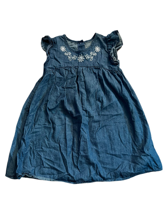 Denim embroidered floral dress, 5