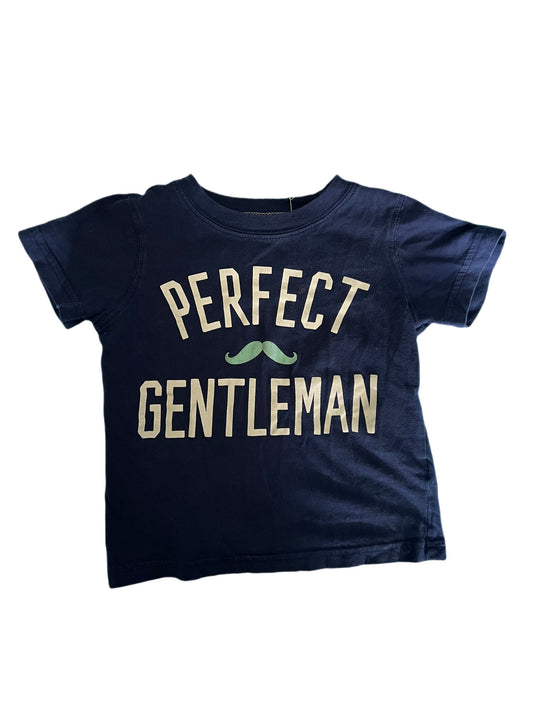 “Perfect gentleman” navy t-shirt, 18 months