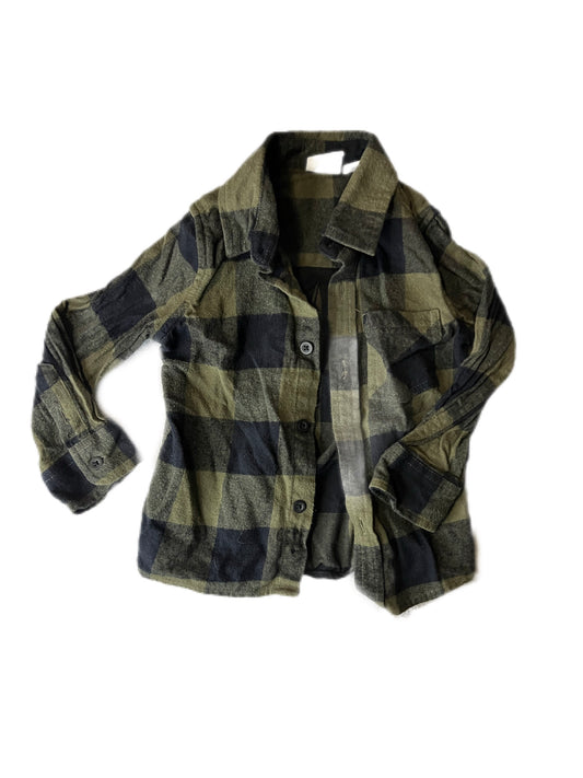 Green and black flannel, 3T