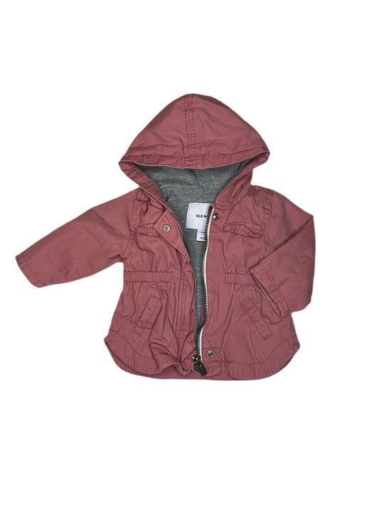 Pink utility jacket, 3-6 months