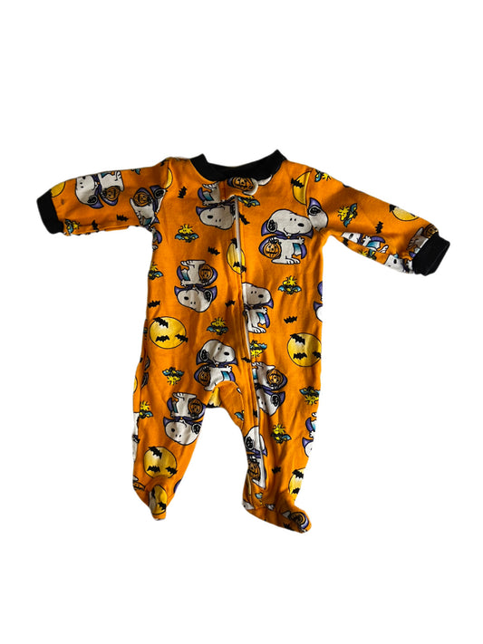 Orange snoopy Halloween sleeper, 0-3 months