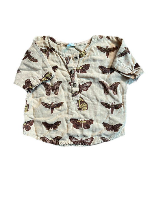 Cream Moths t-shirt, 12-18 months