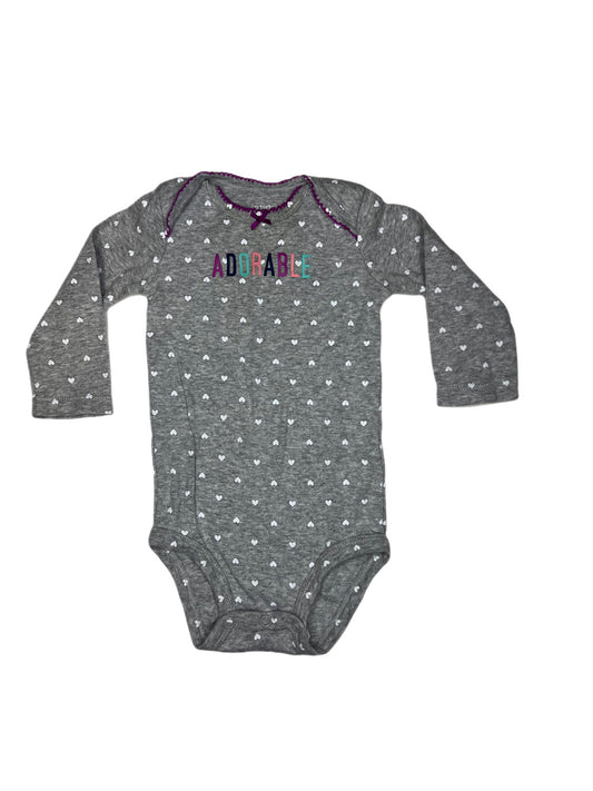 Gray “adorable” onesie, 9 month