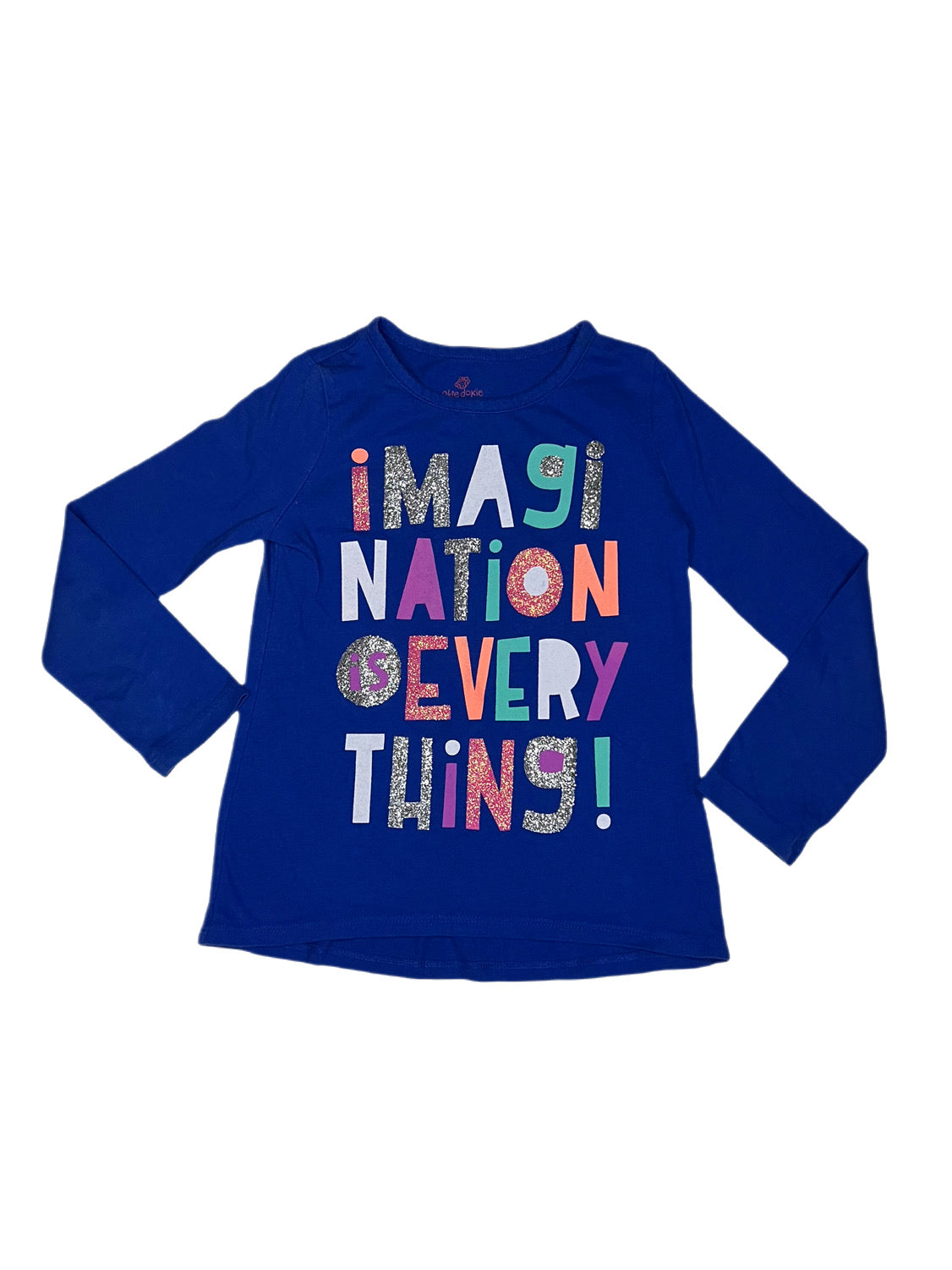 Blue “imagination is everything” shirt, 6