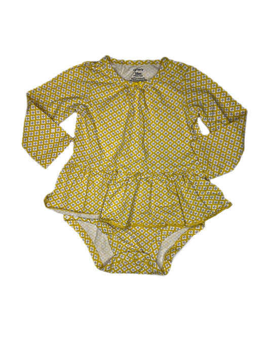 Yellow patterned onesie, 18 months