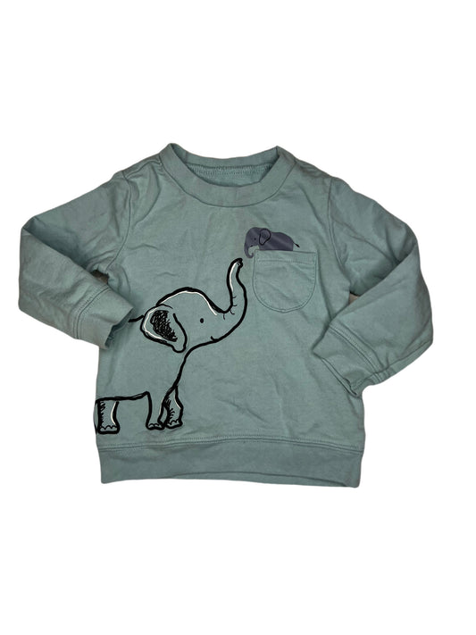 Blue elephant crewneck, 18 months