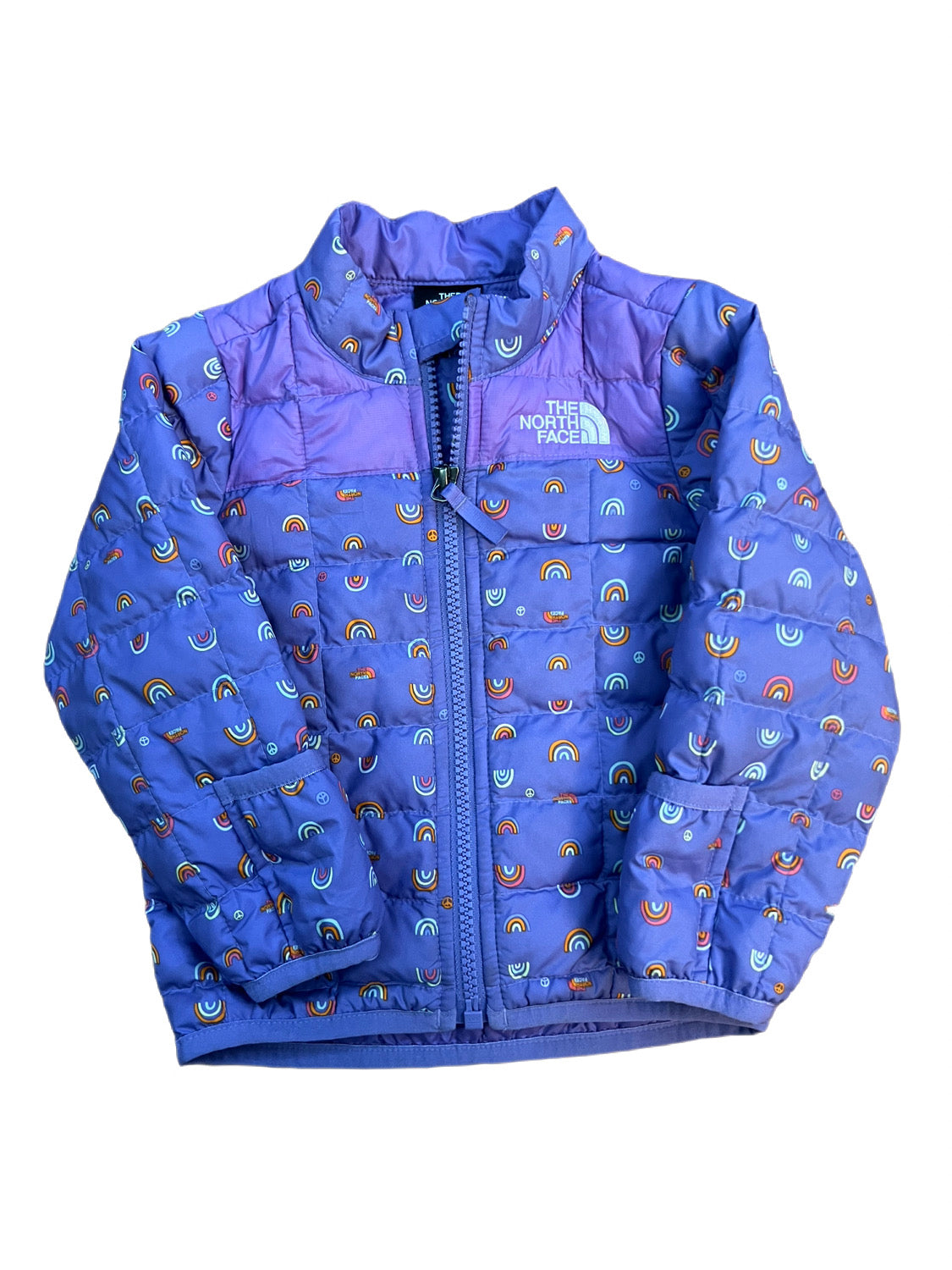 Purple The North Face coat, 6-12 months