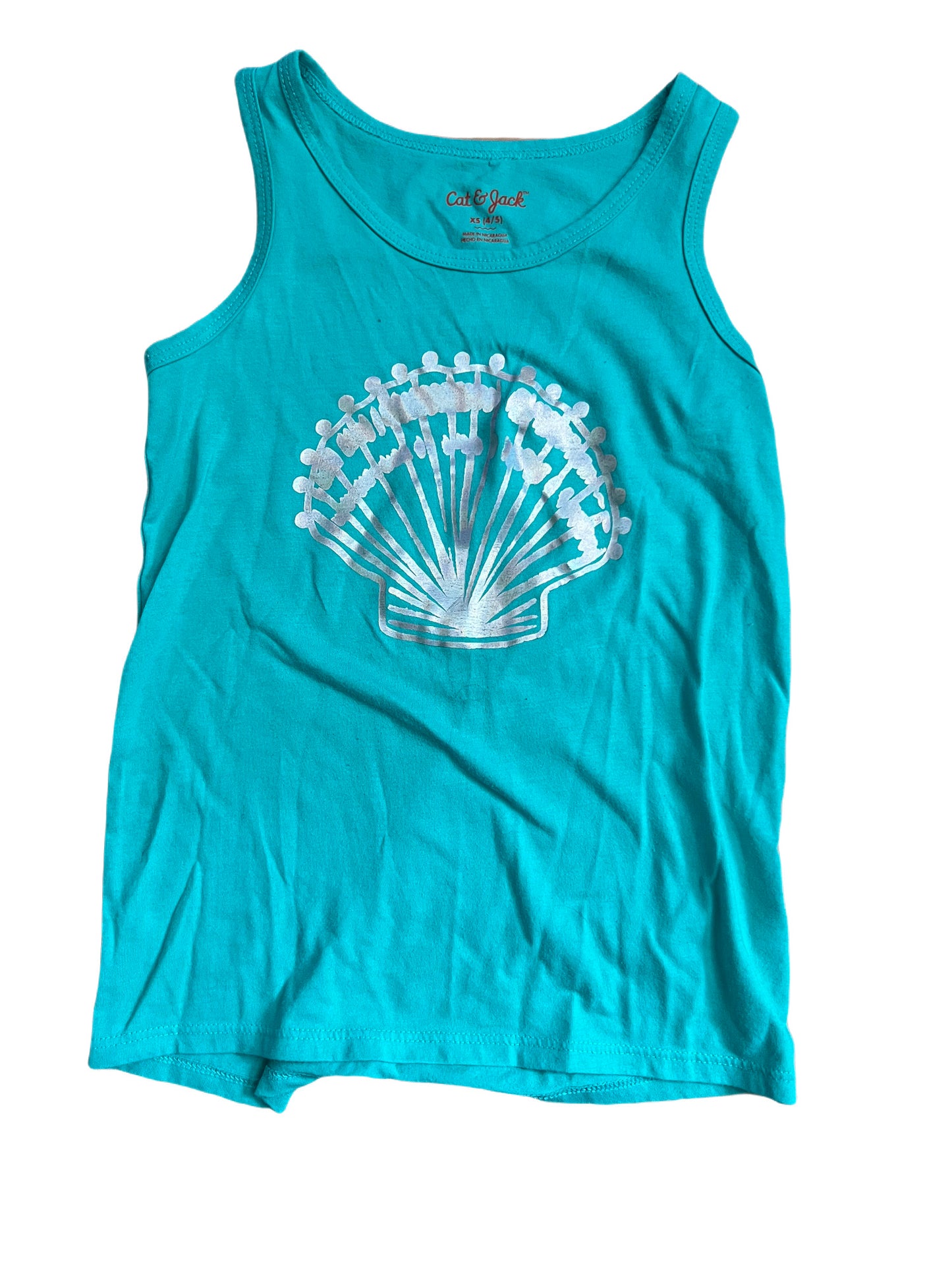 Teal seashell tank top, 4/5