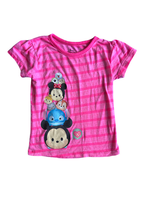 Pink striped “tsum tsum” t-shirt, 2T