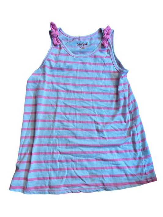 Pink and white striped tank, 7/8