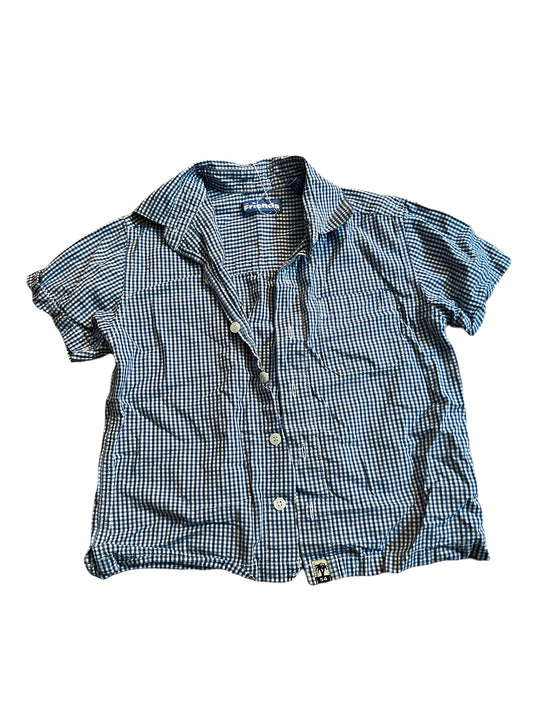 Blue and white plaid button up, 4T